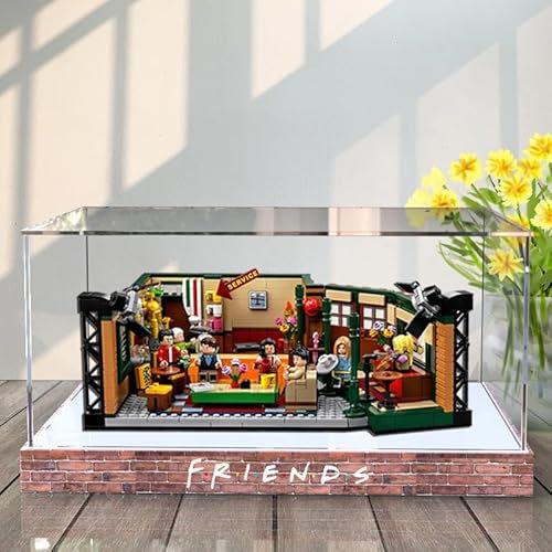 Northlovf 3MM Acrylic Display Case for Lego 21319 Friends Central Perk Building Kit,Dustproof Clear Display Case Compatible with Lego 21319(Not Include The Model) (Creative base)