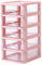 NRVTRE Tour de Rangement Plastique, 2/3/4/5 Tiroirs, Petite Tour de Rangement en Plastique, Idéale Rangement Bureau, Cours, Documents, Fournitures, Accessoires (Rose, 5 Tiroirs, Hauteur 29CM)