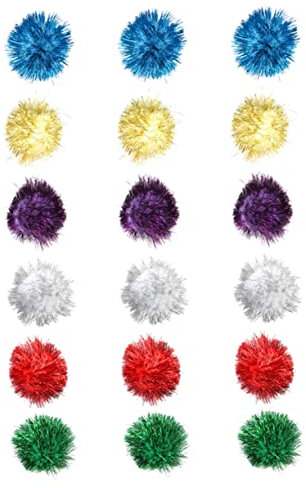 CIYODO 18 Stücke Bunte Lametta Katze Spielzeug Bouncy Katze Für Indoor Katzen Unterhaltung Zufällige Farbe