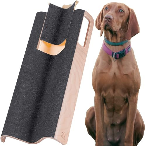 LovIntry Almohadilla para rascar uñas en forma de M con caja de golosinas, tabla de rascar para perros grandes, lima de uñas para perros y acortar las uñas laterales del perro más fácilmente (con caja