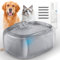 JMICOW Fontaine à eau pour chiens de grande taille, fontaine à eau pour chiens de grande taille, fontaine à eau pour animaux de compagnie avec 5 filtres de rechange et 4 brosses de nettoyage (gris)