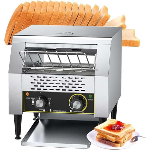 Stainless Steel Commercial Conveyor Toaster | Electric Toasting Machine for Restaurant Cafe Shops | Toast Maker Toasts 600 Slices An Hour