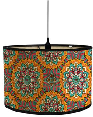 FANSU Retro Lampenschirm fuir Tischlampe, Wandleuchten Dekorative Lampenschirme für Pendelleuchtenschirm Tischlampenschirme Trommel-Lampenschirme Stehlampenschirme (30 * 20cm,Orange)