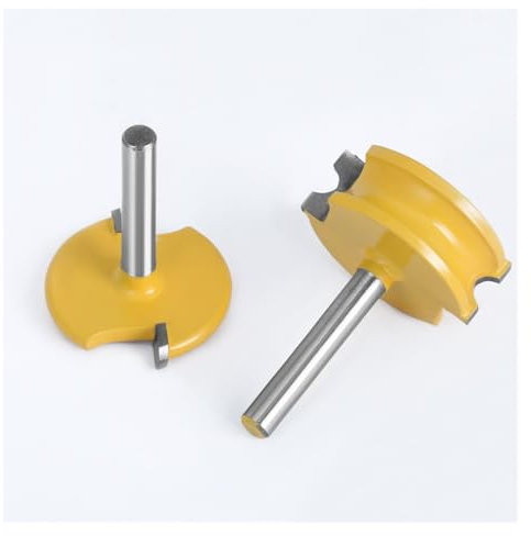 2 pz 6mm 1/4 Shank Flauto E Bead Router Bit Arc Woodwork T-Shaped Tenon Bits Slotting Router Bit Set Fresa for Legno(6mm shank)