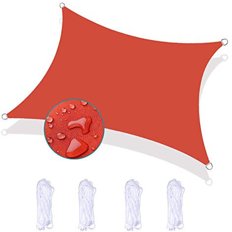 Sombrilla cuadrada de 2 x 2 m, protección UV, impermeable, resistente al viento, para jardín de piscina, color beige y amarillo