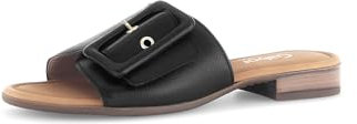 Gabor Damen Pantoletten, Frauen Slipper,Moderate Mehrweite (G),Backless Slipper,Mules,Gartenschuhe,Sommerschuhe,schwarz (Gold),41 EU / 7.5 UK