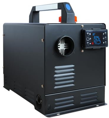 AEJBD Chauffage Diesel Tout-en-Un 2 KW Chauffage de stationnement 12 V Chauffage à air Diesel avec télécommande Moniteur LCD Réservoir de 5 L pour Voiture RV Bateau Camion Van Bus Camping (Noir)