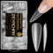 ZEYACHAN 420 Pièces Faux Ongles Naturel avec Ligne Auxiliaire, 10 Tailles Capsule Americaine Ongle Amande, Capsule Gel x Pose Americaine Amande, PMMA Longue Capsules Ongles for DIY Nail Art & Salon