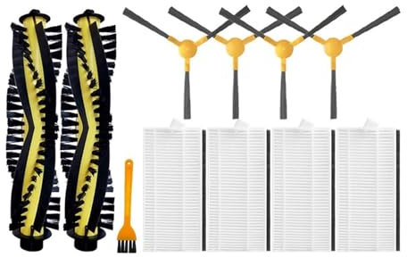 Nilnyvda Kompatibel mit kompatibel mit Tesvor S4 Roboter-Staubsauger, Ersatz, Ersatzteile, Zubehör, Verbrauchsmaterialien, Hauptseitenbürste, Hepa-Filter, Wischpad(Set C)