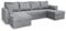 Masseno Ecksofa NAKO M mit Schlaffunktion U-Form, Sofa mit Bettkasten, Wohnzimmersofa, Couch, Soffa, Bettsofa, Couchgarnitur- Hellgrau, Monolith 84
