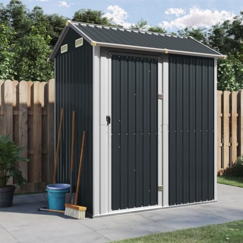 Home & Garden-Gartenhaus Anthrazit 192x152,5x237 cm Stahl verzinkt Möbel Wahl