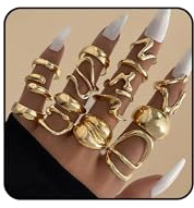 GUSXPPD 14-16 Stück Chunky Ringe für Frauen, Verstellbare Stapelbare Ringe, Offene Verstellbarer Ring, Chunky Dick Gold Rings für Damen Mädchen, Stapel Ring für Frauen (Gold-15 Stück)