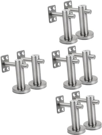 NUOBESTY 4 Set Staffa Corrimano in Acciaio Inossidabile Staffe Corrimano Per Scale Interne Cromo a Per Ringhiera Scale Supporto Moderno Forma Argento 2 Pezzi*4