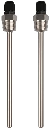 2x Tauchhülse 1/2 Edelstahl, für Temperatursensor & Temperaturfühler | Robustes Schutzrohr (8x150mm), wasserdichter G1/2 Anschluss, ideal zu Solarthermie, Wassertank oder Heizsystemen