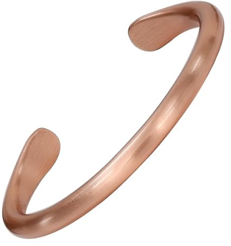 MagEnergy Kupferarmband für Männer & Frauen, handgefertigt | 100% reines Kupfer, roh, massiv & unbeschichtet, zeitloses tibetisches Armband in minimalistischem