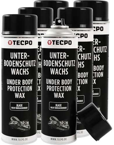 TECPO Wachs Unterbodenschutz Spray, 6X 500ml Unterbodenschutzwachs Karosserieschutz Wachsunterbodenschutz Steinschlagschutz Wax Schutzwachs Rostschutz Wachskorrosionsschutz