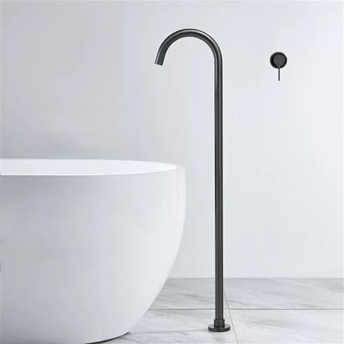 Robinet de Baignoire Encastrable Au Sol Col de Cygne Mitigeur Baignoire Ilot Sur Pied,Pistolet Gris
