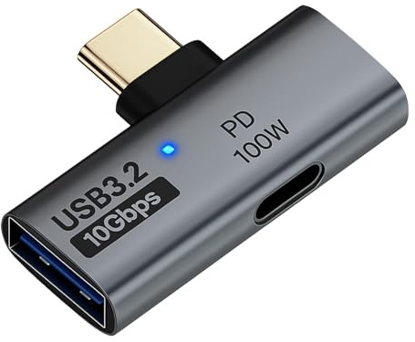 Cyiamku Adaptador OTG 2 en 1 USB C, Adaptador OTG 100W PD USB C Splitter USB 3.2, Transferencia de Datos 10 Gbps, Conector Macho a Hembra para Cargar Dispositivos y Conectar Periféricos USB A
