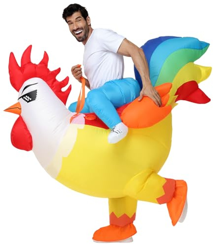 Spinosaurus Aufblasbares Huhn Kostüm für Erwachsene,Aufblasbares Kostüm Halloween Blow Up Costume Aufblasbares Fasching Kostüm Hühner für Damen und Herren