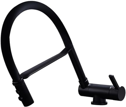 XJTNLB Robinet Cuisine Pliable pour Fenêtre avec Douchette Bec Flexible Robinet Evier Noir à Arc Élevé Mitigeur Cuisine Rabattable Cuivre