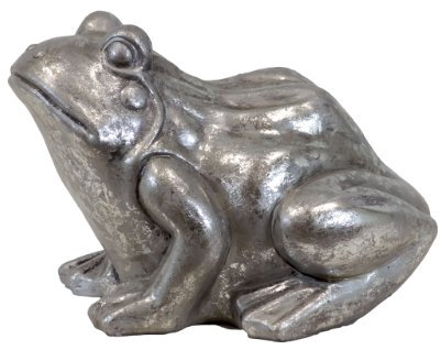 Urban Trends 66207 Deko Keramik Frosch Silber Leaf Finish