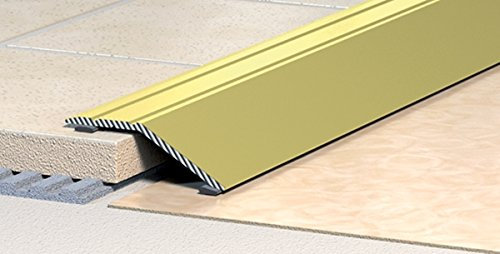 Übergangsprofil - Dehnungsprofil - Teppichschiene - Abschlussprofil - Anpassungsprofil - Ausgleichsprofil -selbstklebend -Alu-eloxiert-Natur-silber:Breite 42 mm (Höhenausgleich bis 14 mm) Länge: 900 mm (10)