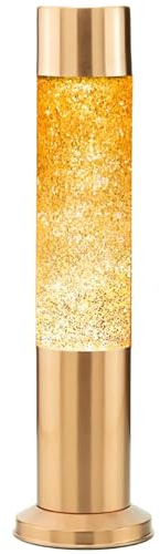 NOVA Colour Glitter Lamp, Multi Coloured Tinted Glass, Copper Plated Base 15 Inch
