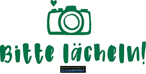 CLICKANDPRINT Aufkleber » Bitte lächeln!, 140x62,0cm, Grün • Dekoaufkleber / Autoaufkleber / Sticker / Decal / Vinyl
