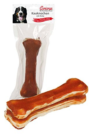 Corwex Kauknochen mit Ente 15cm | 4er Pack | Herzhafter Kauknochen mit Ente · ideal für ausgiebigen Kauspaß · praktische 4er-Packung für Hunde
