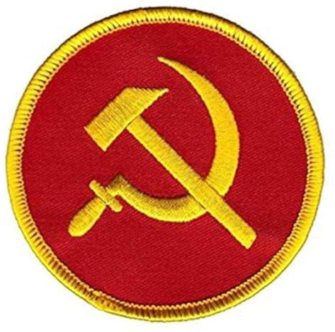 USSR kommunistischer Aufnäher (7,6 cm) Haken + Schlaufe besticktes Abzeichen Hammer und Sichel Sowjetunion Logo Russland Militär Moral taktische Weste Airsoft