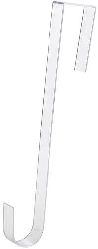 Kratzfest, 100% klar, 12 in Kranz-Aufhänger. Schlanke Weihnachtskranzhalter für hängende Halloween, Dekorationen über Vorder- oder Garagentor. Best Lange Haken für drinnen und draußen 1 Pack