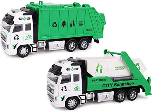21cm Die Cast Pull Back Bin Lorry - Assorted Designs - 1 Chosen At Random - Boys Friction Powered Truck Toys