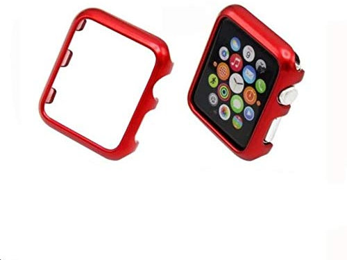 fonefunshop Apple Watch Series 3 2 1 42mm - Carcasa completa para Apple Watch Series 3, 2, 1, 42 mm, color rojo