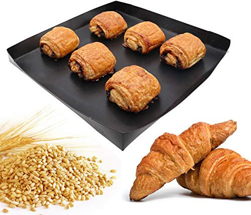 Firsmat Solid Cooking Basket, BBQ Non-Stick PTFE Toaster Baking Tray for Speed and Quick Ovens, Chips, Chicken Wings, and Bread Heating