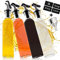 Cucino Vinegar and Oil Bottle Set - Includes Funnel and Labels - Pack of 4 Glass Bottles with Spouts, 250 ml Each - Perfect for Oliveoil