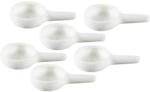 Garneck 6pcs Ceramic Candle Holder Tealight Candle Spoon Replacement Tealight Wax Warmer with Handle for Essential Fragrance Aromatherapy Diffuser Wedding Valentines Day