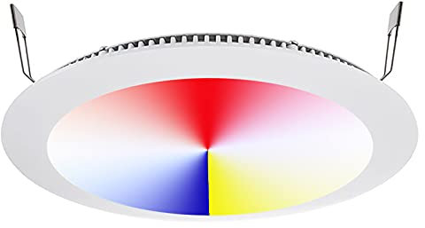 Planetitaly KIT cromoterapia faretto doccia incasso pannello slim LED 8W RGB RGBW 24V centralina WiFi controllo con assistenti vocali foro 13cm Dimmerabile e Multicolore + Luce Calda 3000K
