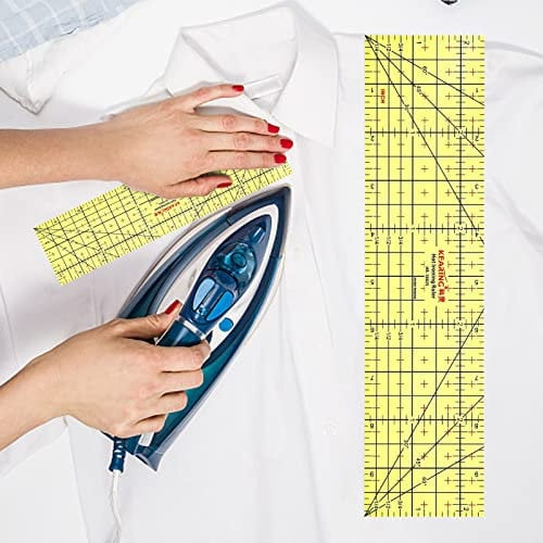 TONAUP Bügellineal Hitzebeständig, Hot Ironing Ruler, Heißbügellineal Patch Patchwork Kleidung Nähen Messwerkzeug zum Aufbügeln, Basteln, Messen, DIY, Tragbar, Zubehör