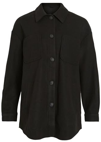 Vila Female Jacke Female Damen Oversize Hemdjacke VIKIMMI mit Knopfleiste – Leichte Shacket mit Brusttaschen und Seitentaschen