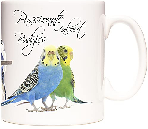 Mug photo BUDGERIGAR Passionné de BUDGIES. Joli mug cadeau en céramique avec des perruches mignonnes.