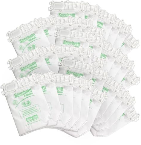 BIERRESTORE Sacchetti Folletto VK 135-136 in Microfibra, 36 Pezzi, Compatibili con Vorwerk VK135-VK136, Scopa Elettrica