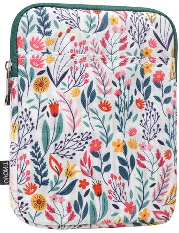 TiMOVO 6-7 Zoll Sleeve Hülle Kompatibel mit Kindle 2022 Kindle Paperwhite 11.Gen 2021/Kindle 10.Gen 2019, Kindle Oasis 2019/2017, E-Reader Kindle(8.Gen 2016) Schutzbeutel mit klein Tasche, Blume