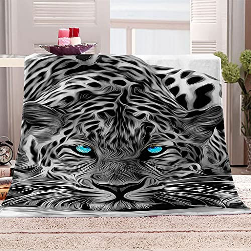 FANSU Kuscheldecke Flauschig Flanell Decke, 3D Microfaser Weich Warm Plüsch Fleecedecke Sofadecke Couchdecke Wohndecke Bettdecke Tagesdecke (Leopard,100x150cm)