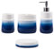 Lot de 4 accessoires de salle de bain en céramique bleu marine avec gobelet à brosse à dents, distributeur de savon, porte-savon, gobelet