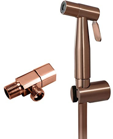 SHUGUANG Bidet Handbrause, Toilette Bad Bidet 304 Edelstahl Bidet Toilettensprüher Wandhalterung Bidet Armaturen WC, Duschkopf Bidet mit Eckventil,Rose Gold