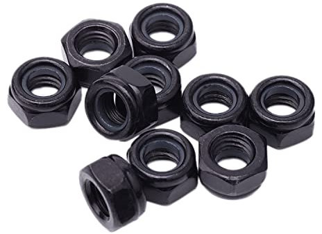 Tuercas Hexagonales DIN985 Tuerca Autoblocante Estándar Tuerca de Tuerca de Acero Carbono Tuerca Hexagonal Tuerca de Seguridad (10Pcs, M8)