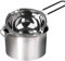 Uniqal Double Pack Stainless Steel Double Boiler, Heavy Duty Handle for Butter, Caramel and Steel Pot, 2 Cup Capacity