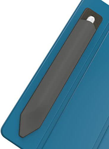 MyGadget Étui Stylet pour Apple Pencil (1ère & 2ème Génération) - Porte-Crayon élastique Autocollant pour Tablette | iPad en Lycra & Cuir PU - Gris