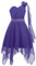 Freebily Robe de Mariage Enfant Fille Fleur Eté Robe Demoiselle d'honneur Fête Anniversaire Une Epaule Dos Nue 5-16 Ans Violet 7-8 Ans