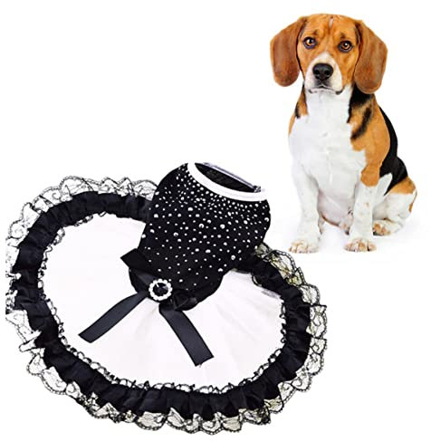 POPETPOP Hundekleid Aus Spitze Und Tüll Haustierkleidung Für Alltag Und Fotos Einfaches Ausziehen XL Schützt Vor Kälte